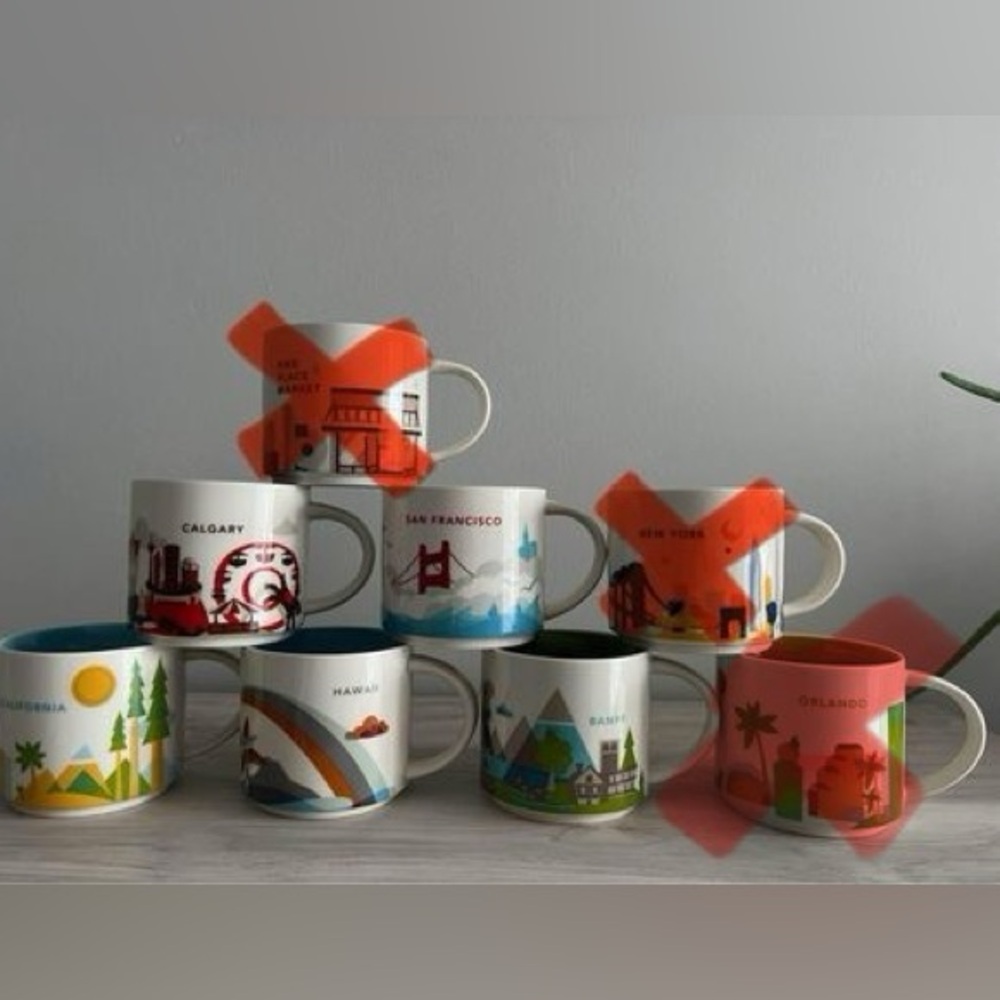 Starbucks Been There , city collection and You are here, collection mugs